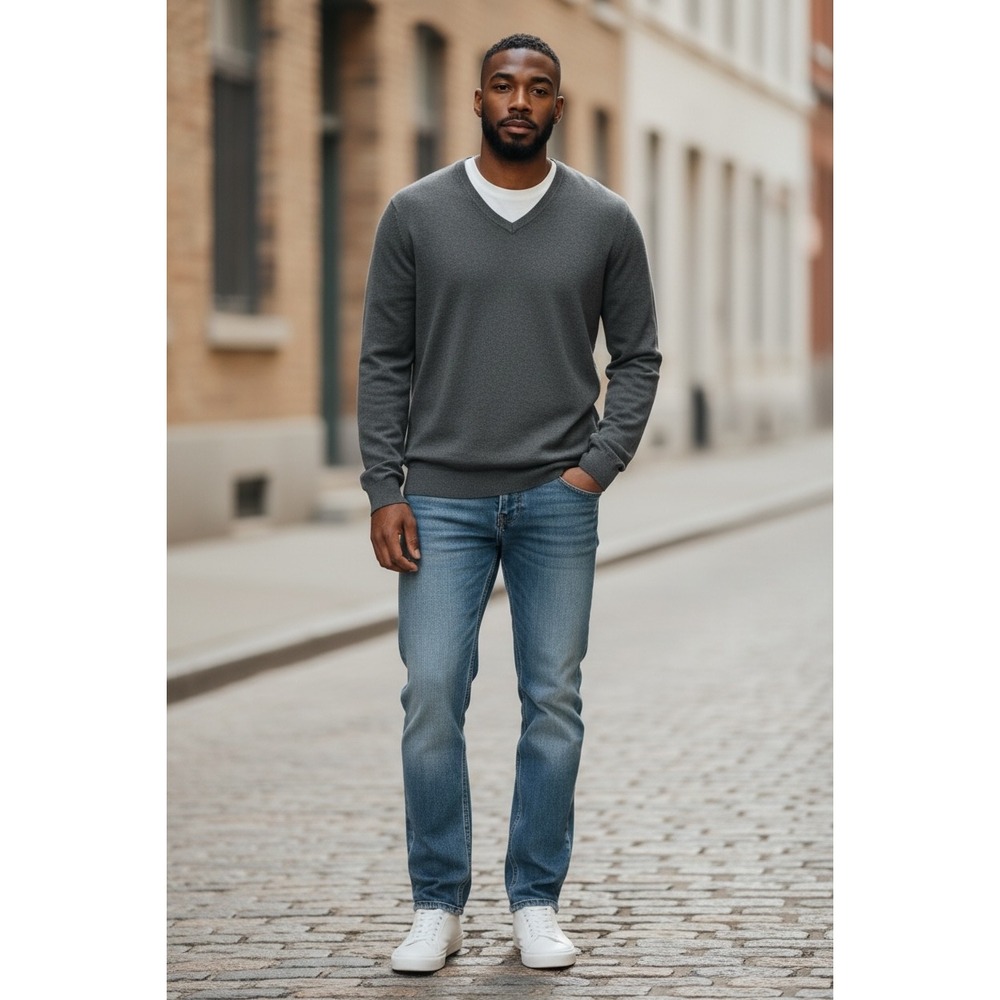 NWT Lands End Men's V Sweater M/T Supima Cotton Quiet Luxury Business Casual Lux